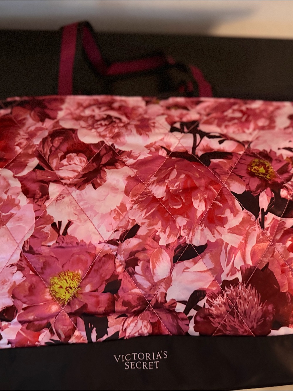 Victoria's Secret Pink Floral Quilted Tote